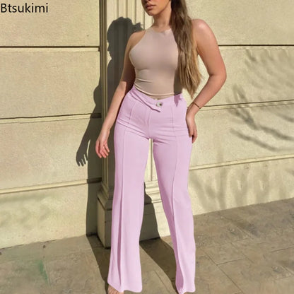 Women Flared Wide-leg Pants New 2026 Fashion Temperament Commuting Pants Versatile Fashionable Casual Wide Leg Pants Trousers