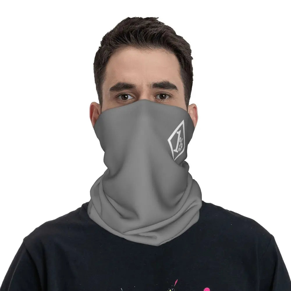 One Percenter 1% Bandana Neck Gaiter Printed Motorcycle Club Biker Mask Scarf Multifunctional Headwear Hiking for Men Women