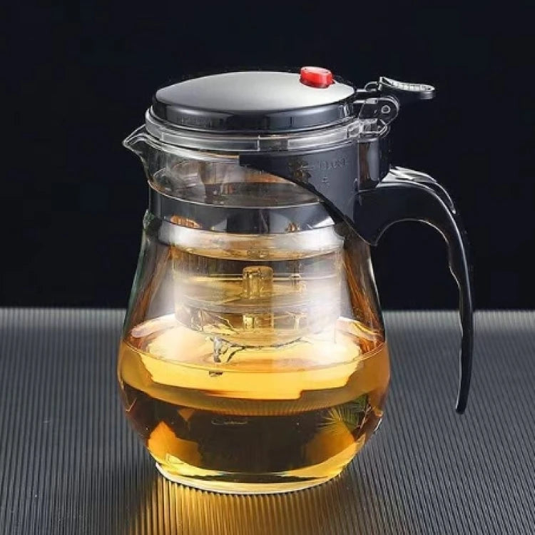 【Household Tea Infuser Kettle】Heat-Resistant Glass Tea Pot with Separator - for Loose Leaf Tea, Herbal Tea & Flower Tea