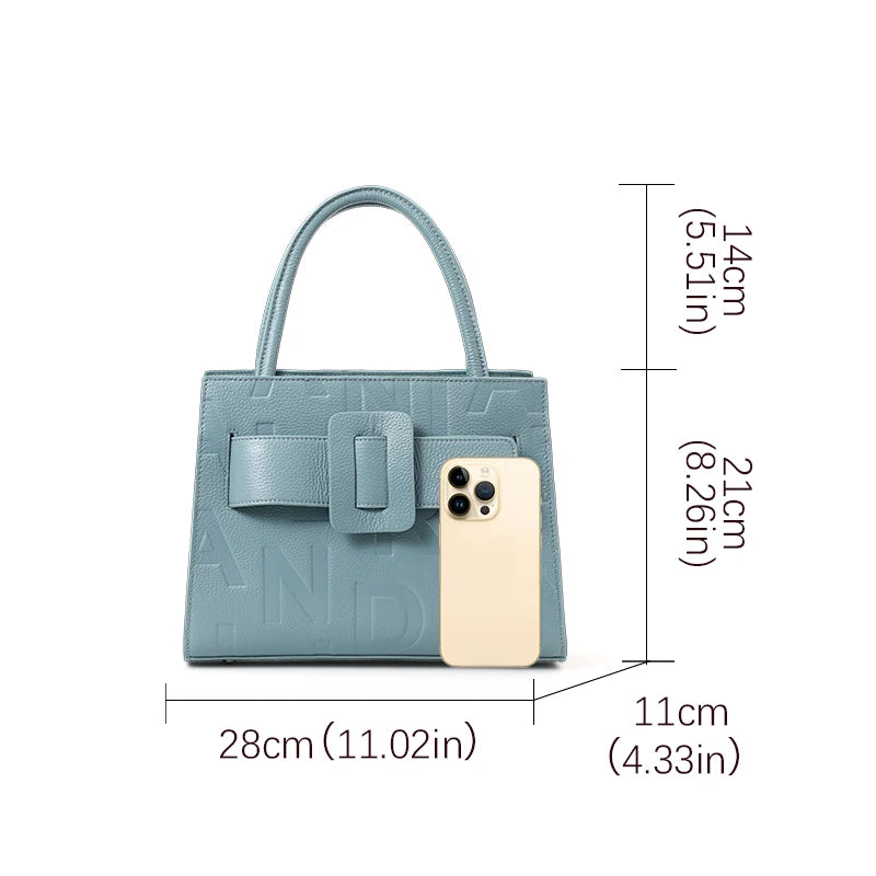 Genuine Leather Letter Bag for Women, Handbag and Crossbody Bag, 2025 New Trendy Women's Bag, Elegant and High-End Motorcycle Bag