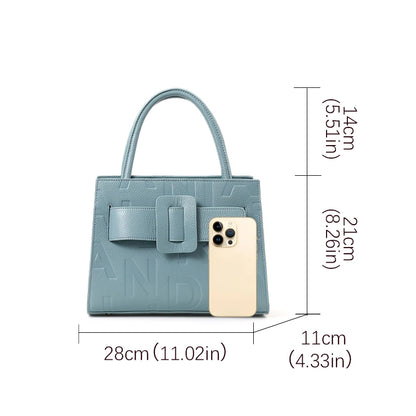 Genuine Leather Letter Bag for Women, Handbag and Crossbody Bag, 2025 New Trendy Women's Bag, Elegant and High-End Motorcycle Bag