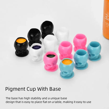 50Pcs Disposable Tattoo Skull Ink Cups Permanent Makeup Coloring Pigment Cup Container Tattoo Accessory for Tattoo Artists