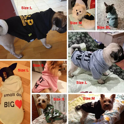 Security Dog Hoodie, Small Dog Coat, Chihuahua Sweatshirt, French Bulldog, Warm Puppy Clothes, XS-L