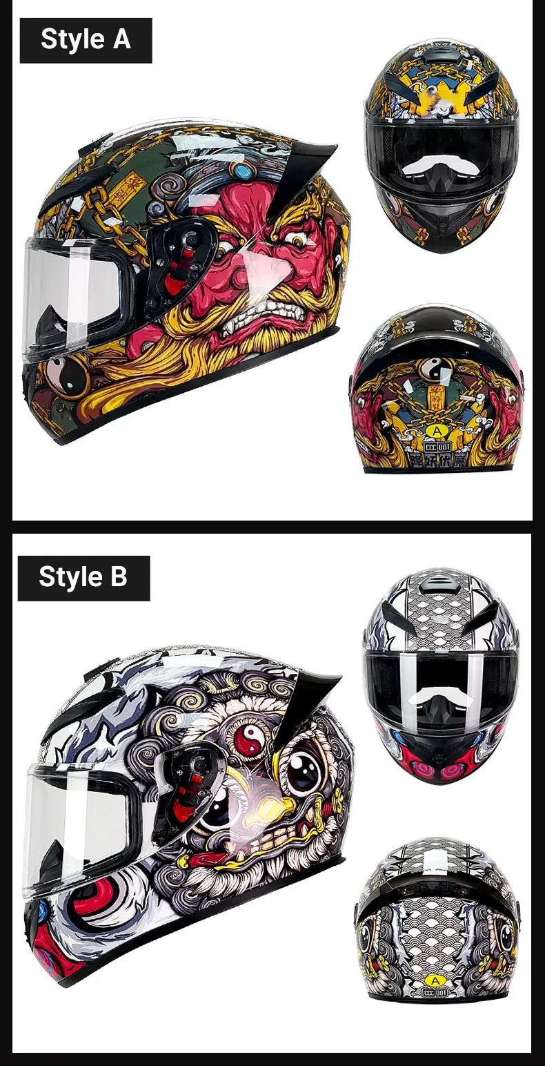 Adult Helmets For Motorcycle Full Face Helmet HD Visors Capacete De Moto Capacetes DOT Approved