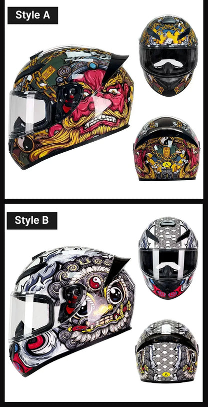 Adult Helmets For Motorcycle Full Face Helmet HD Visors Capacete De Moto Capacetes DOT Approved