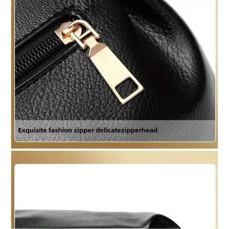 PU Fashion Large Capacity Women's Tote Bag, Single Shoulder Bag with Frill Decoration, Multi-pocket Design