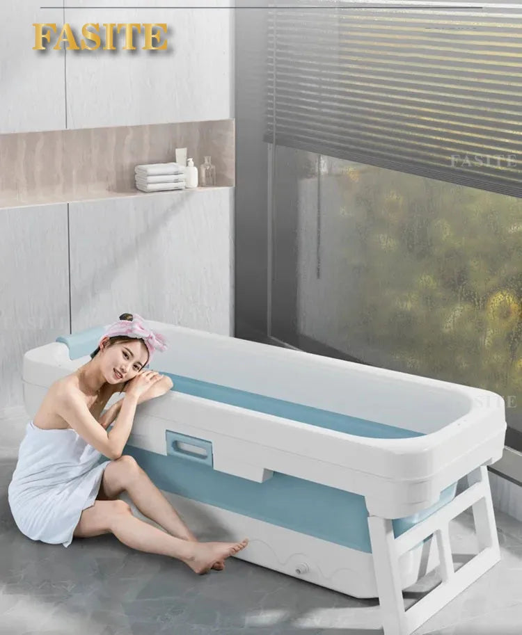 Portable Folding Bathtub for Adults hot Bath Spa Plastic Bathtubs Children Swimming pool Bucket Sauna Lid Cover House Bath Tub