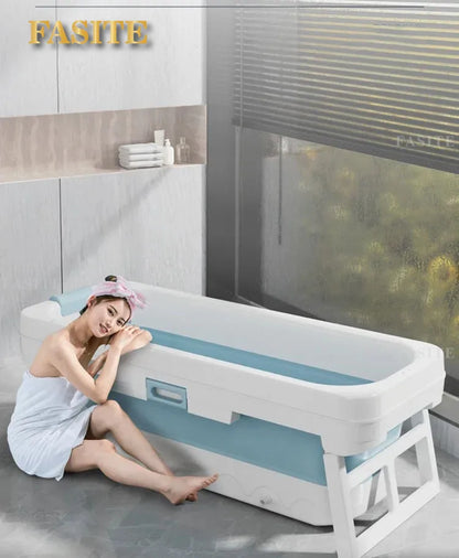 Portable Folding Bathtub for Adults hot Bath Spa Plastic Bathtubs Children Swimming pool Bucket Sauna Lid Cover House Bath Tub