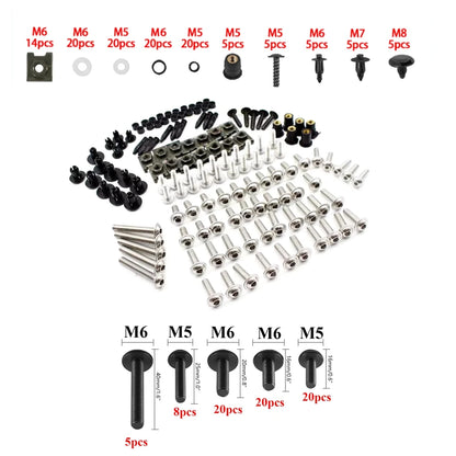 195pcs Burn Titanium screw Fairing Screws Bolt Kit for Suzuki GSXR600 GSXR1000 Hayabusa GSX1300R GSX600F GSX750F SV1000 SV650