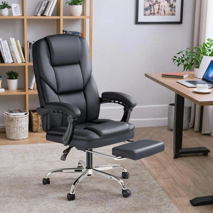 Executive Office Chair with Foot Rest Big and Tall Office Chair Ergonomic Home Office Desk Chairs Reclining High, Customized