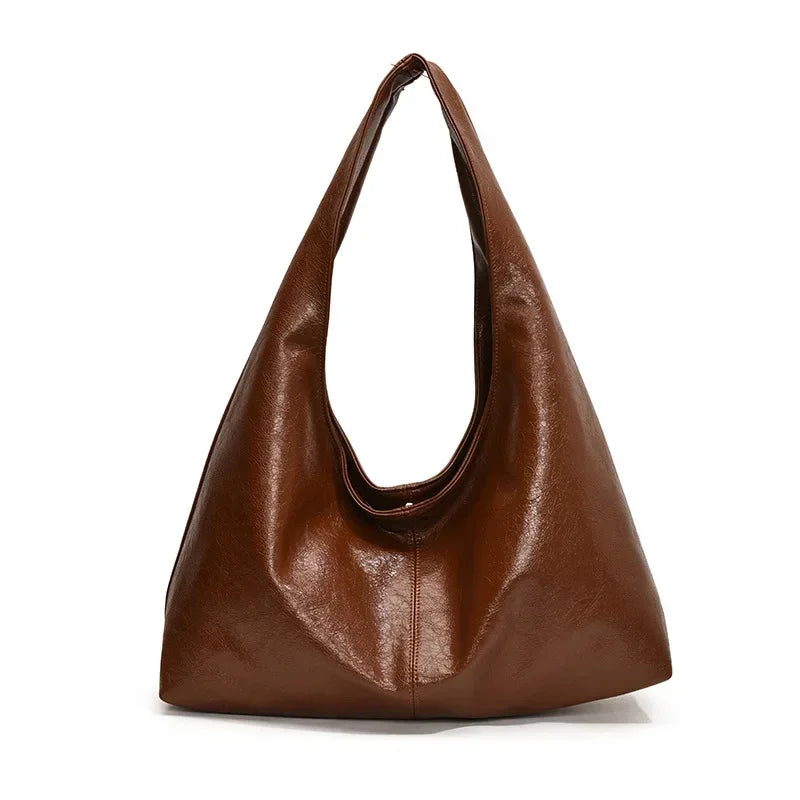 Large Capacity PU Leather Hobo Underarm Bags Autumn Winter Shoulder Bag for Women 2025 New Trend Y2K Handbags and Purses Tote