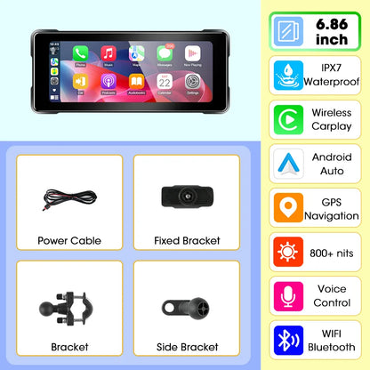 Jansite Motorcycle Display Screen Carplay Moto Navigation Portable Digital Dashboard Motobike Android Auto Waterproof BT Monitor