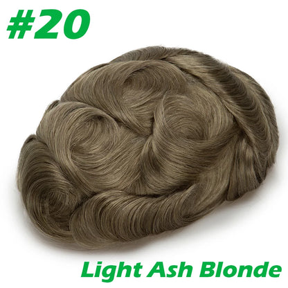 Men Toupee 0.06mm Thin Skin Natural Hairline Men's Capillary Prothesis Toupee Men Wigs Male Wig Hair System 100% Human Hair