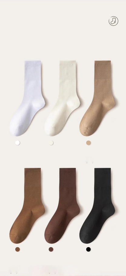 4 Pairs Women Socks Loose Socks Autumn Winter Japanese Style Ins Boneless Flat Seam Comfortable Mid Tube Cotton Socks Harajuku