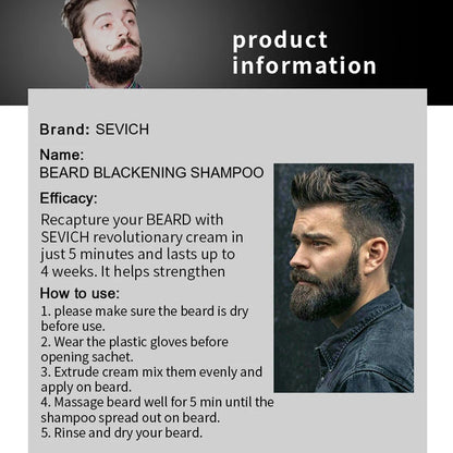 5PCS Natural Beard Hair Dye Shampoo Portable 5 Minute Instant Blackening Color Tint Cream Moustache Shampoo For Men Dropshipping