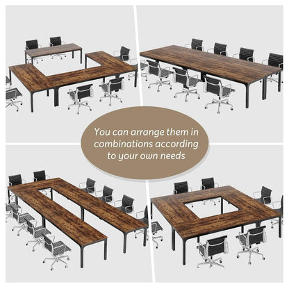 6.5 FT Conference Room Table, 78.74" W x 27.56" D Large Office Conference Table, Modern Seminar Meeting Table Desk, Customized