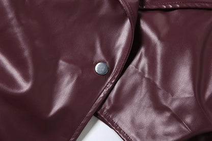 Weird Puss Faux Leather Crop Jacket Women Cross Neck Hipster Single Button Irregular Fall Trend Wild Basic Sexy Streetwear Coat