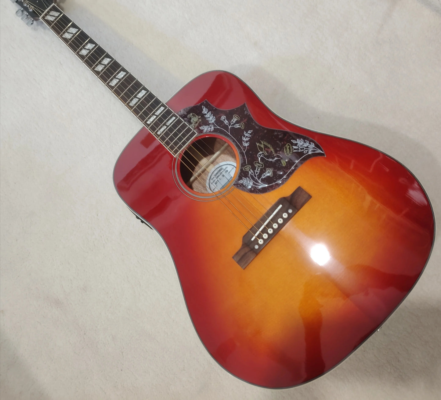 [Original Guitar]High quality bird acoustic guitar, top solid spruce, 301EQ, cow bone nut, free shipping from US warehouse,