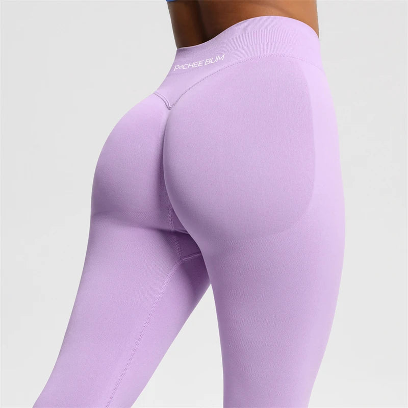 2026 Bum Shaping Leggings Women Seamless Sports Yoga Pants Low Ribbed Band Gym clothes Fitness Workout Scrunch Butt Tight