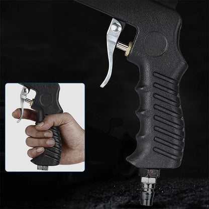 90psi Pneumatic Sandblasting Gun Kit - Adjustable Portable Sand Blaster with Gravity Feed for Continuous Paint Removal & Surface