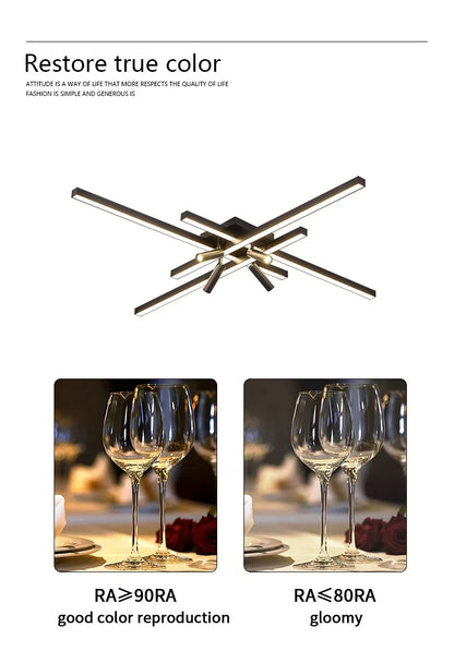 Modern Minimalist Living Room Ceiling Lights Bedroom Long Line lamps LED Chandelier Hall Bedroom Indoor Lighting Decoration