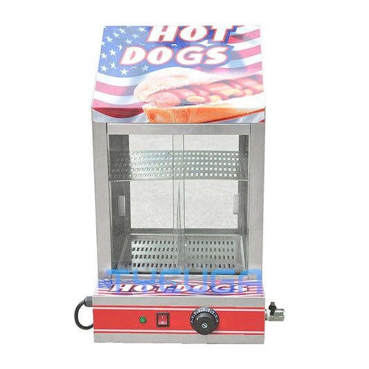 Commercial Hot Dog Warmer Cabinet Stainless Steel Display Heater 1200W Food Warming Showcase With Temperature Control for Food