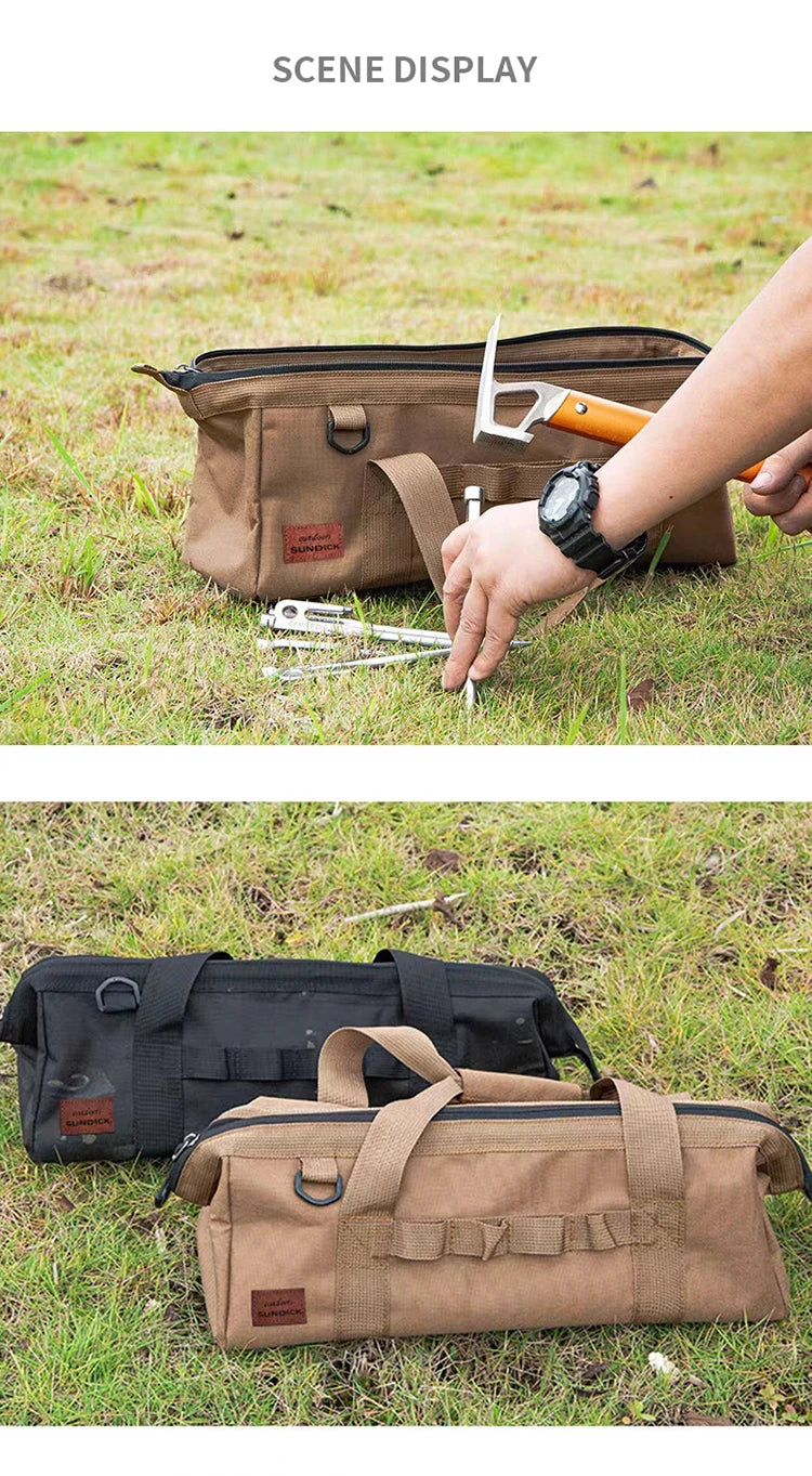 Camping tool storage bag,large-capacity tool kit, can be hung with a climbing buckle, high toe nail,Five colors to choose from