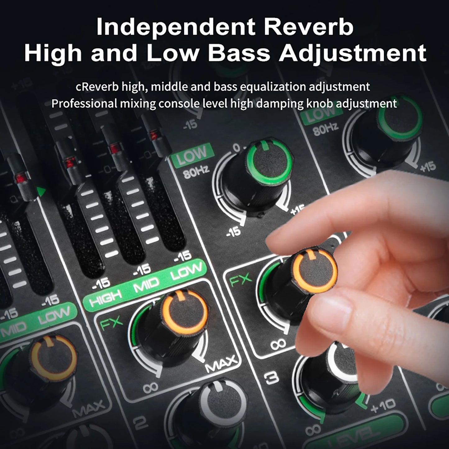 GAX-GT6  Professional 6-channel audio mixer, portable audio card, mixer，6-channel DJ controller/audio console mixer