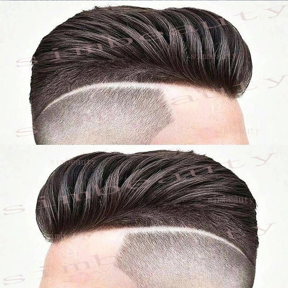 Super Micro Skin Grey 1B65 1B40 Human Hair Toupee Natural Hairline Hair Loss Solution Durable Black White Prosthes Replacement S