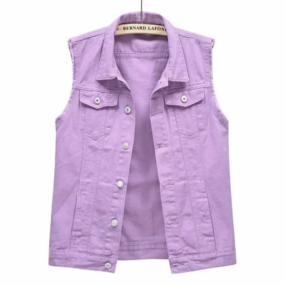Coats Fashion Clothes Casual Vintage Elegant Sleeveless Denim Vest for Women Jacket Spring Streetwear Women Clothing Autumn