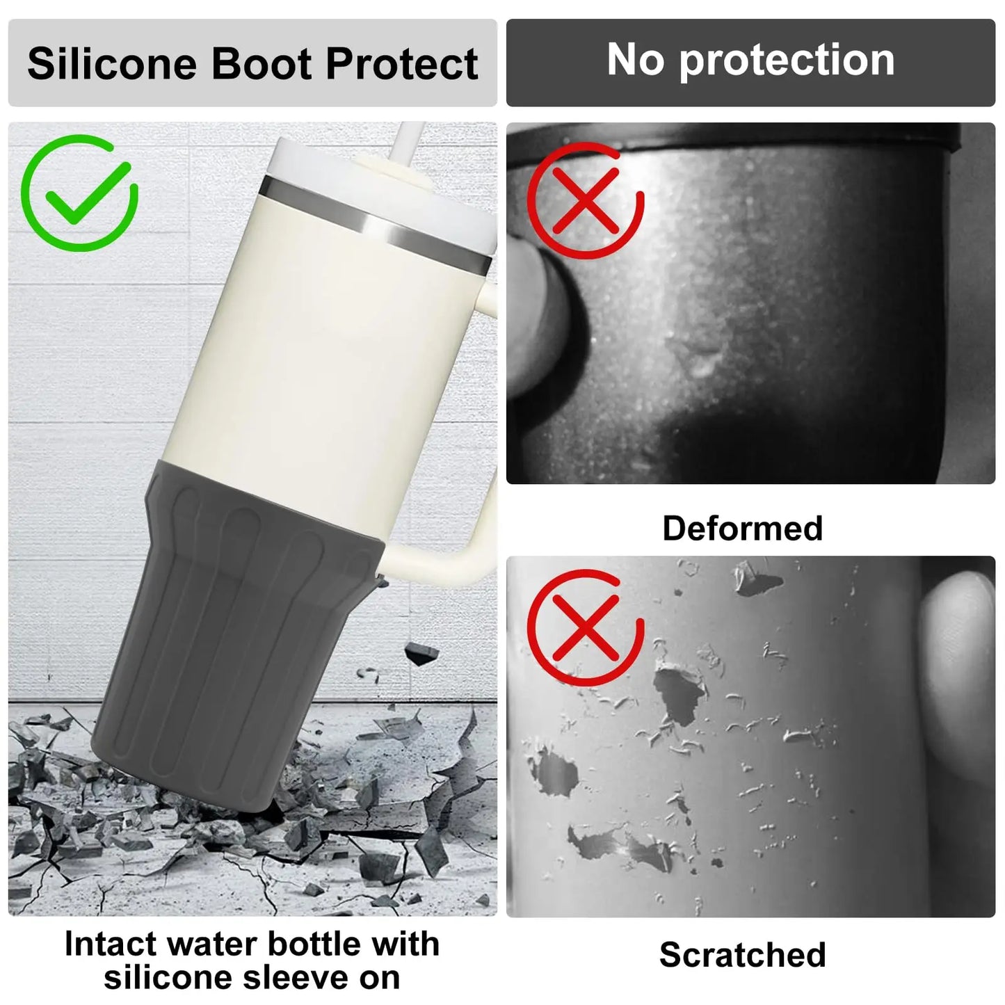 Silicone Boot for Stanley Cup 40oz, Sleeve Cover Fit with Stanley H2.0 and Quencher Adventure Tumbler Accessories