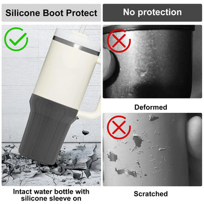 Silicone Boot for Stanley Cup 40oz, Sleeve Cover Fit with Stanley H2.0 and Quencher Adventure Tumbler Accessories