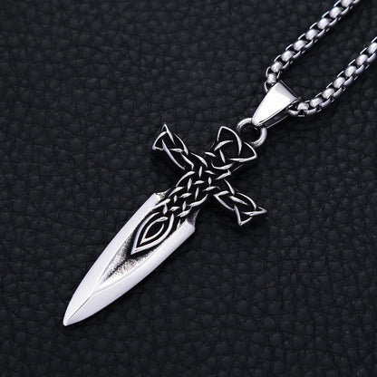Fashion Nordic Celtic Knot Pendant Stainless Steel Spear Arrow Viking Necklace For Men Vintage Amulet Jewelry Gift Dropshipping