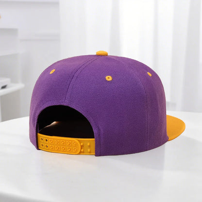 1PC unisex adjustable Snapback baseball cap, flat-brim and color-blocked hip-hop cap, suitable for both men and women