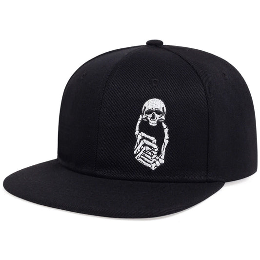 Unisex Skeleton Finger Embroidery Hip-hop Hats Spring Autumn Outdoor Adjustable Casual Baseball Caps Men Women Sunscreen Hat