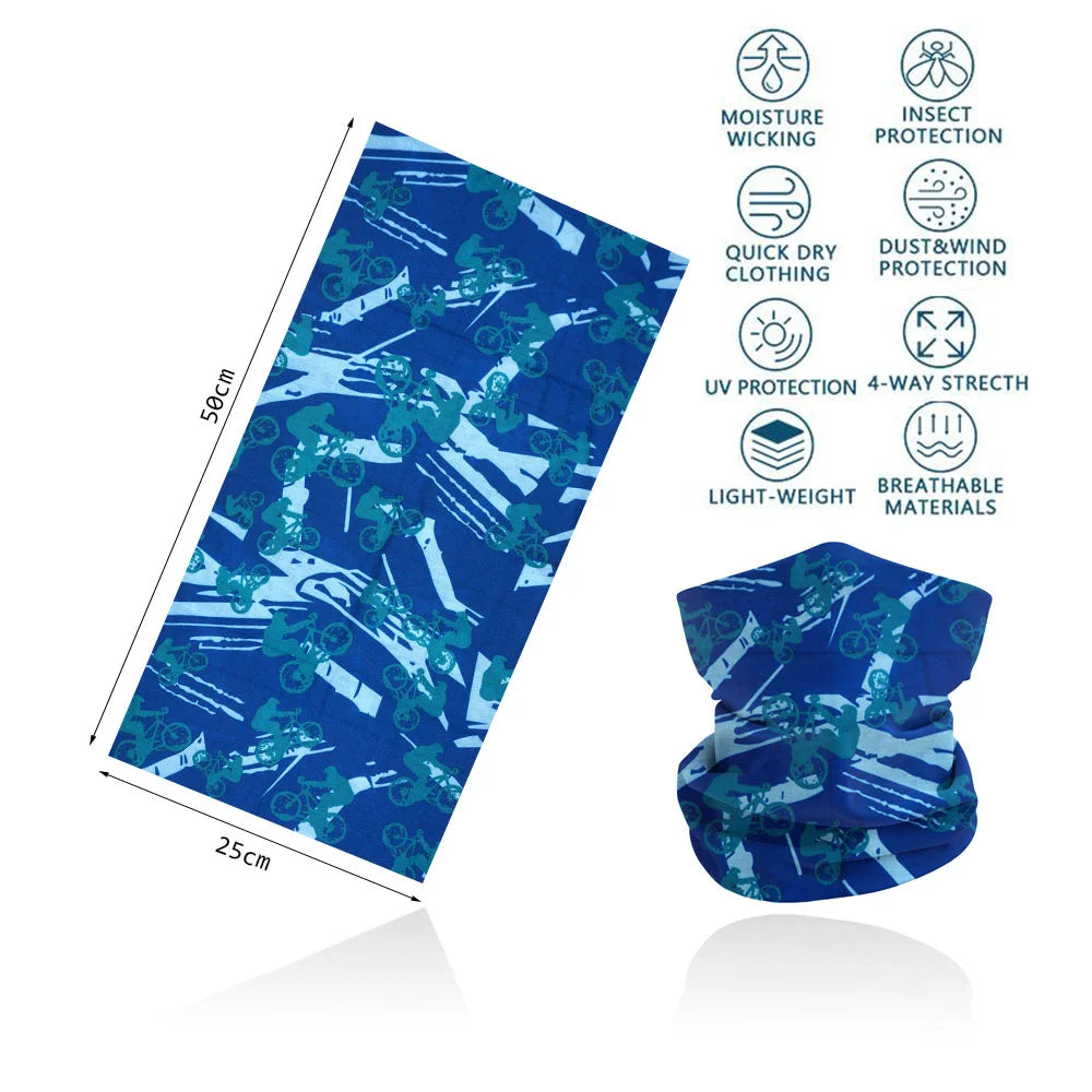 Motorcycling Running Outdoor Sports Face Bandanas Men Neck Warm Gaiter Women Headscarf UV Protection Seamless Tube Face Shield