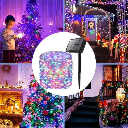Solar Fairy String Lights Outdoor LED String Lights 8 Modes IP65 Waterproof for Christmas Garden Balcony Patio Tree Yard Decor