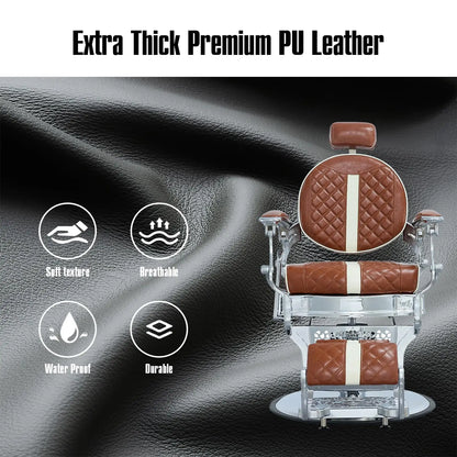 FRNIMAC Heavy Duty Barber Chair, All Purpose Vintage Style Mens Barber Chair Hydraulic Recline Salon Chair, Customized