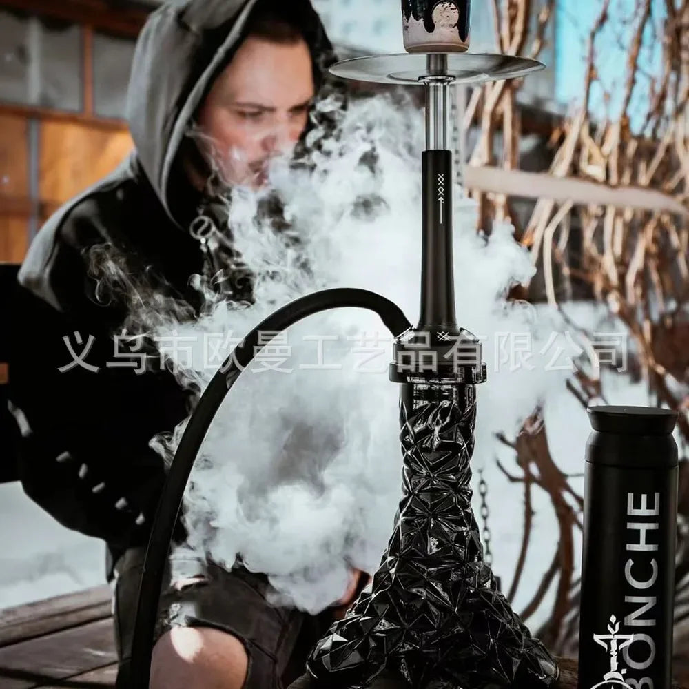 DOOSHA Shisha Hookah Set 304 Stainless Steel Large Hookah Smoking Set Russian Shisha With Bottle
