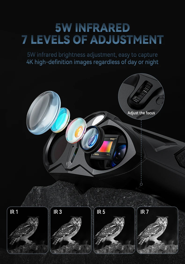 4.0'' Screen 4K Night Vision Binoculars 10X Digital Zoom With Tactical Light 5000mAh Infrared Night Vision Goggles for Camping