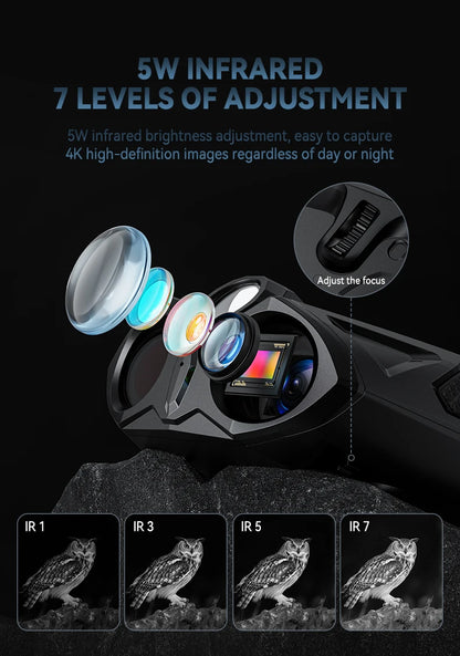 4.0'' Screen 4K Night Vision Binoculars 10X Digital Zoom With Tactical Light 5000mAh Infrared Night Vision Goggles for Camping