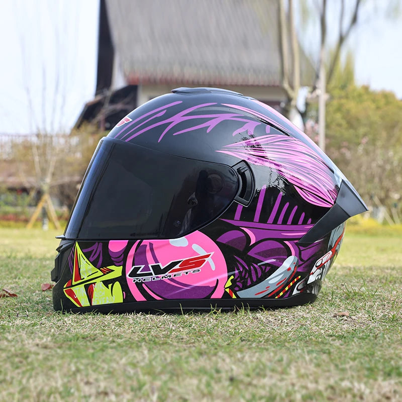 Motorcycle helmet, men's and women's dual lens full helmet, four season couple street bike safety helmet