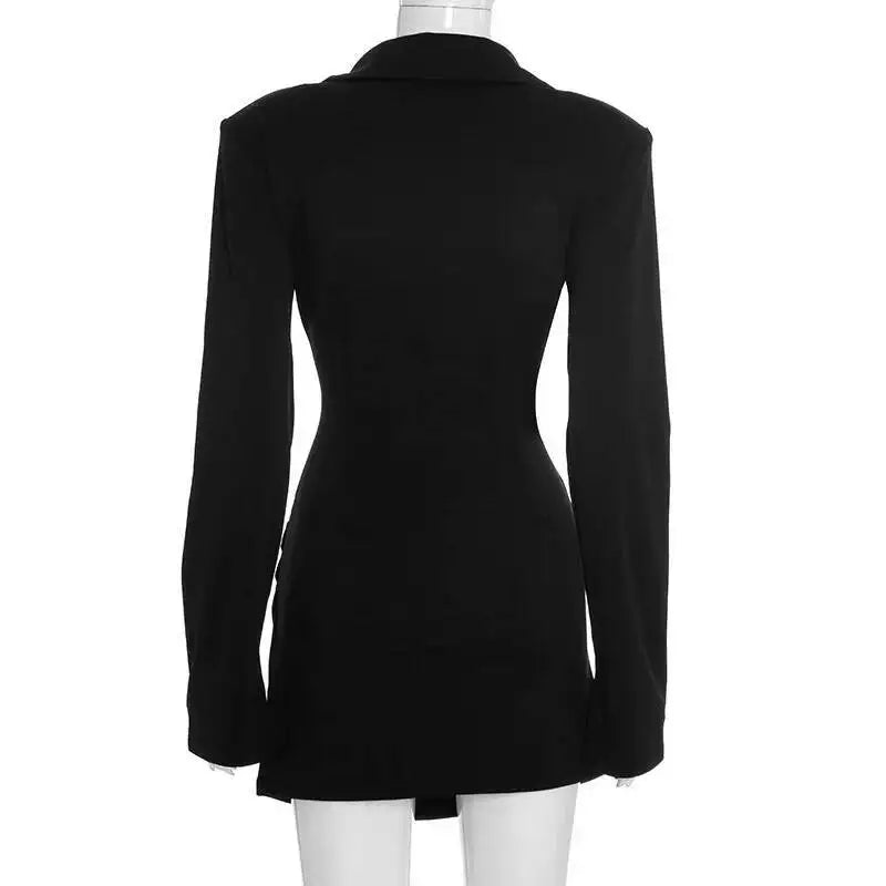 Avrilyaan Casual Pleated Sexy Dress Women 2025 Elegant Party Dress Blazer Long Sleeves Bodycon Mini Autumn Winter Dress Vestidos