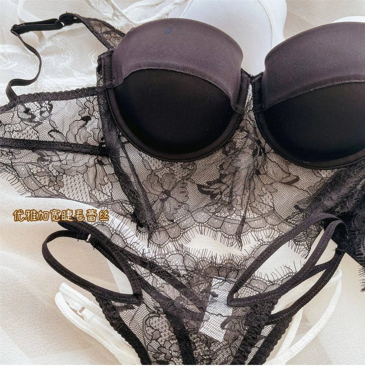 Women Lace Push Up Bra Wireless Thin Cotton Underwire Shaping Bras Anti Sagging Bralette 2 Piece Panty Set Sexy Lingerie S-XL