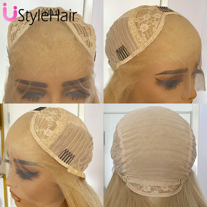 UStyleHair Brown Lace Front Wig Natural Looking 12Inches Short Wave Wig Heat Resistant Synthetic Hair Daily Use Cosplay Wig