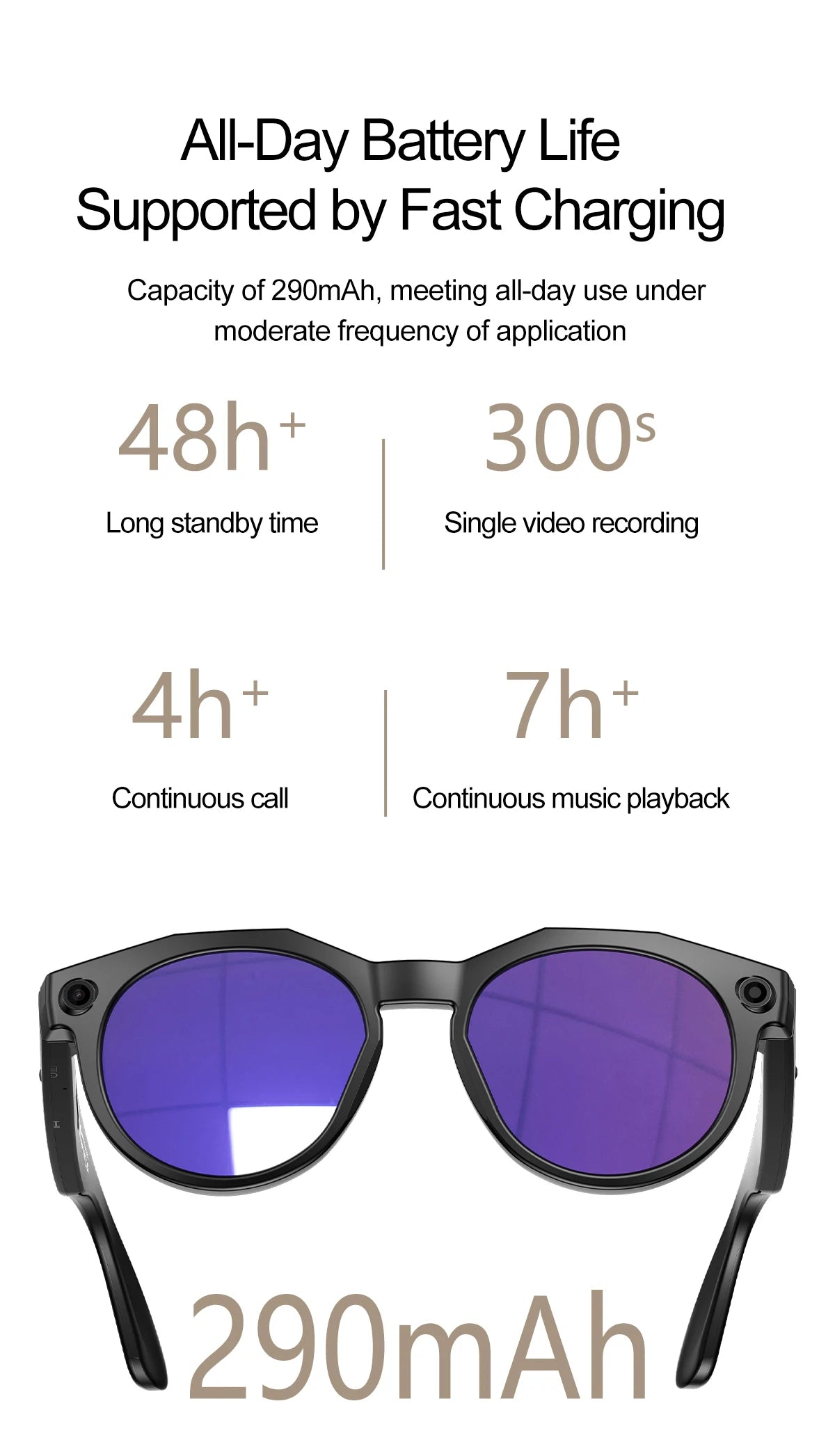 2026 New Women Sunglasses AI Shooting Glasses 4K HD 800W Pixels Camera Bluetooth Call Voice Assistant Translation Smart Glasses