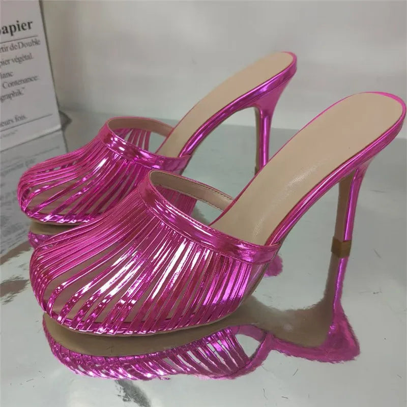 2026 New Sexy Women's Open Toe Mule Sandals - Slip On Stiletto Heels for Wedding/Party, Summer Breathable Comfort Dressy Shoes