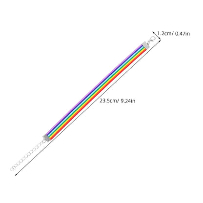 2pcs Rainbow Pride Bracelet Wristband Rope Woven Friendship For Men Lgbtq Cause Support Parties Unisex Trendy