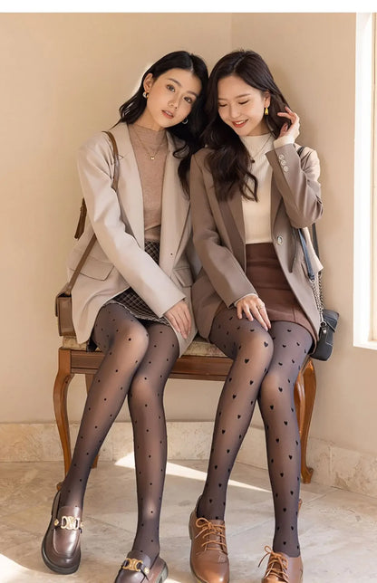 New Warm Tights For Women Winter Fleece Leggings Thermal Stockings Woman Insulated Printed Pantyhose Skin Effect Sock Pants