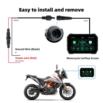 5 inch Wireless CarPlay Moto Android Auto Digital Motorcycle Dashboard GPS Motorcycle Navigation Two Theme Display Screen
